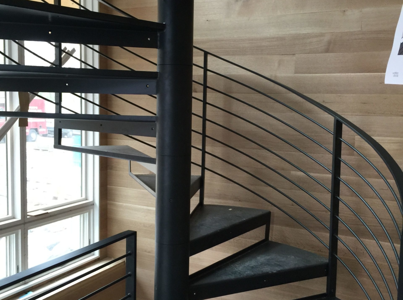 Steel Spiral Staircase fabricated and installed by Duwe Metal Products